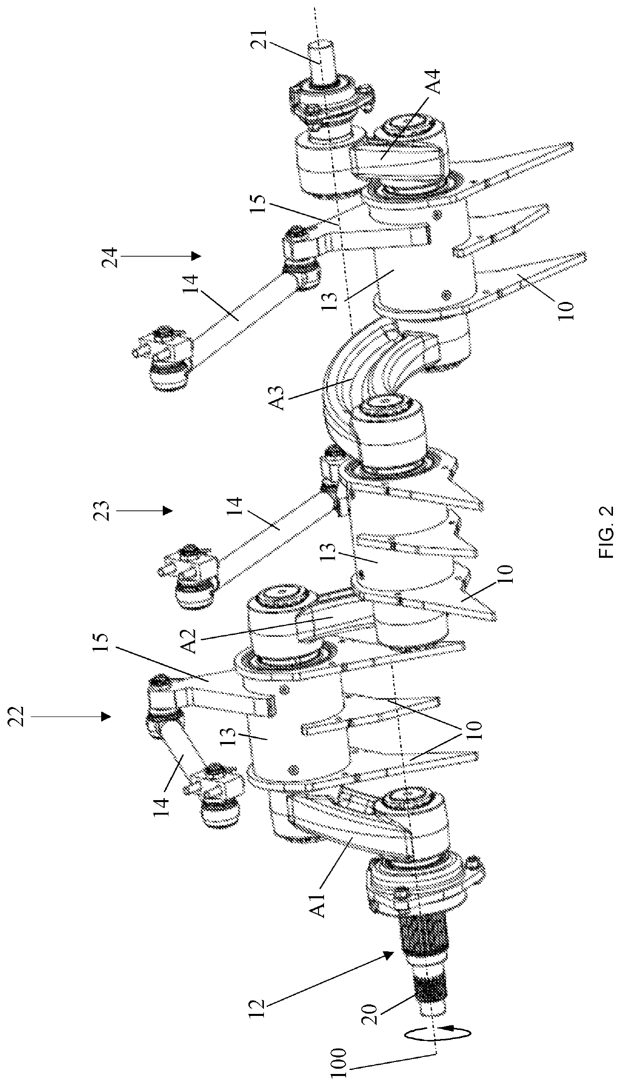 Statically balanced crank-operated packer mechanism for an agricultural baler