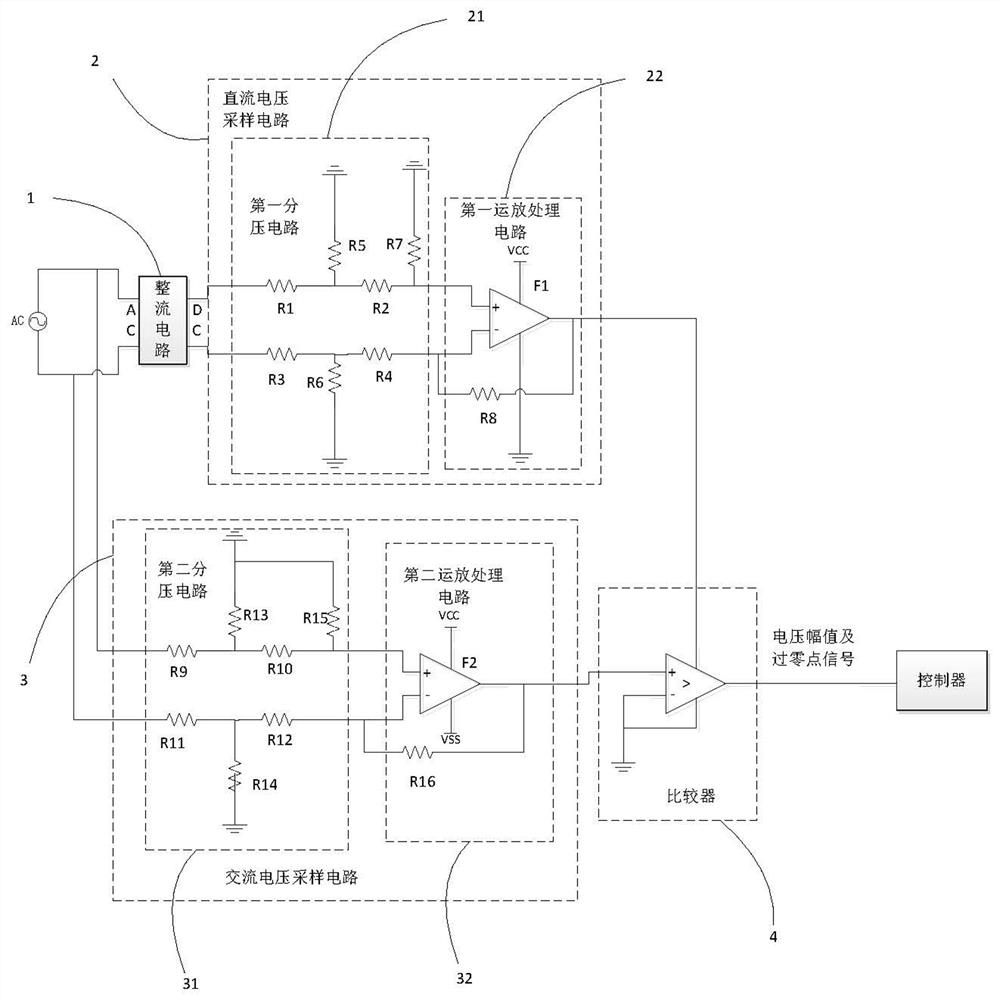 Alternating current sampling device