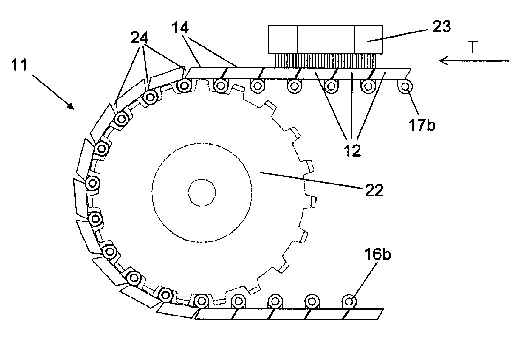 Conveyor chain for a radiographic inspection system and radiographic inspection system