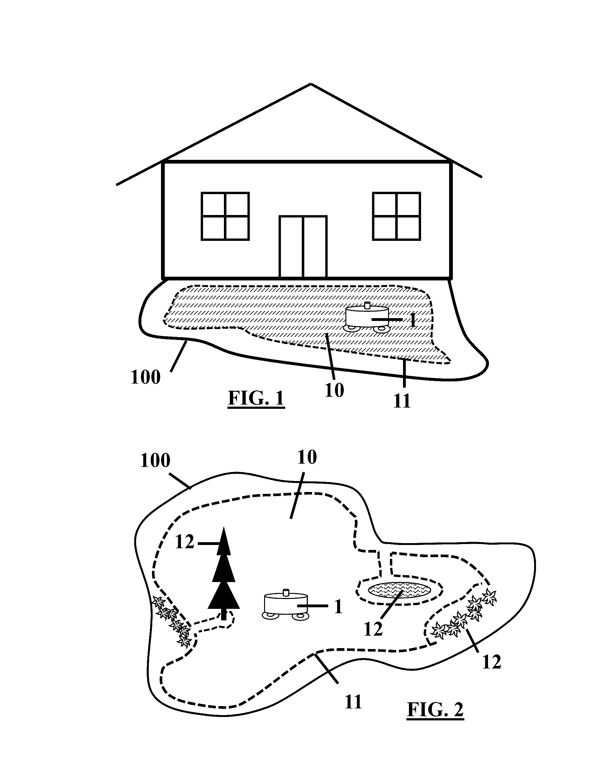 Robotic lawn mower with boundary stands