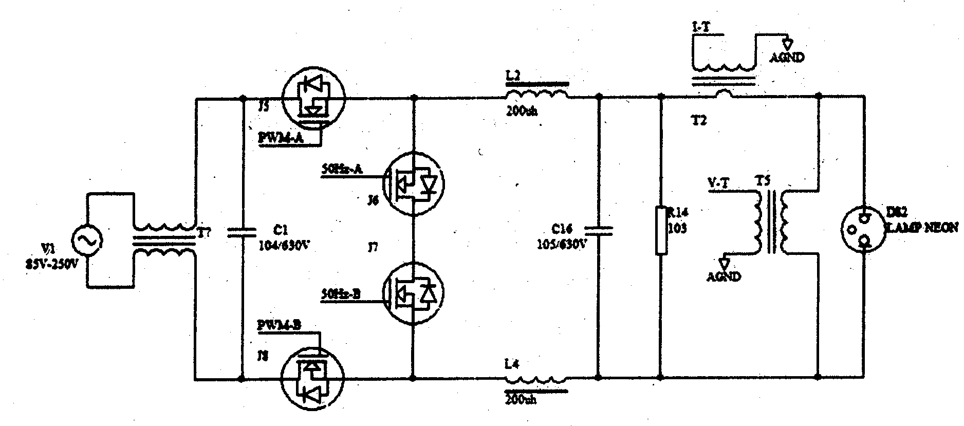 'AC-AC (alternating current) regulation and control' based numerical-control HID (high intensity discharge) driving method and driver applying same
