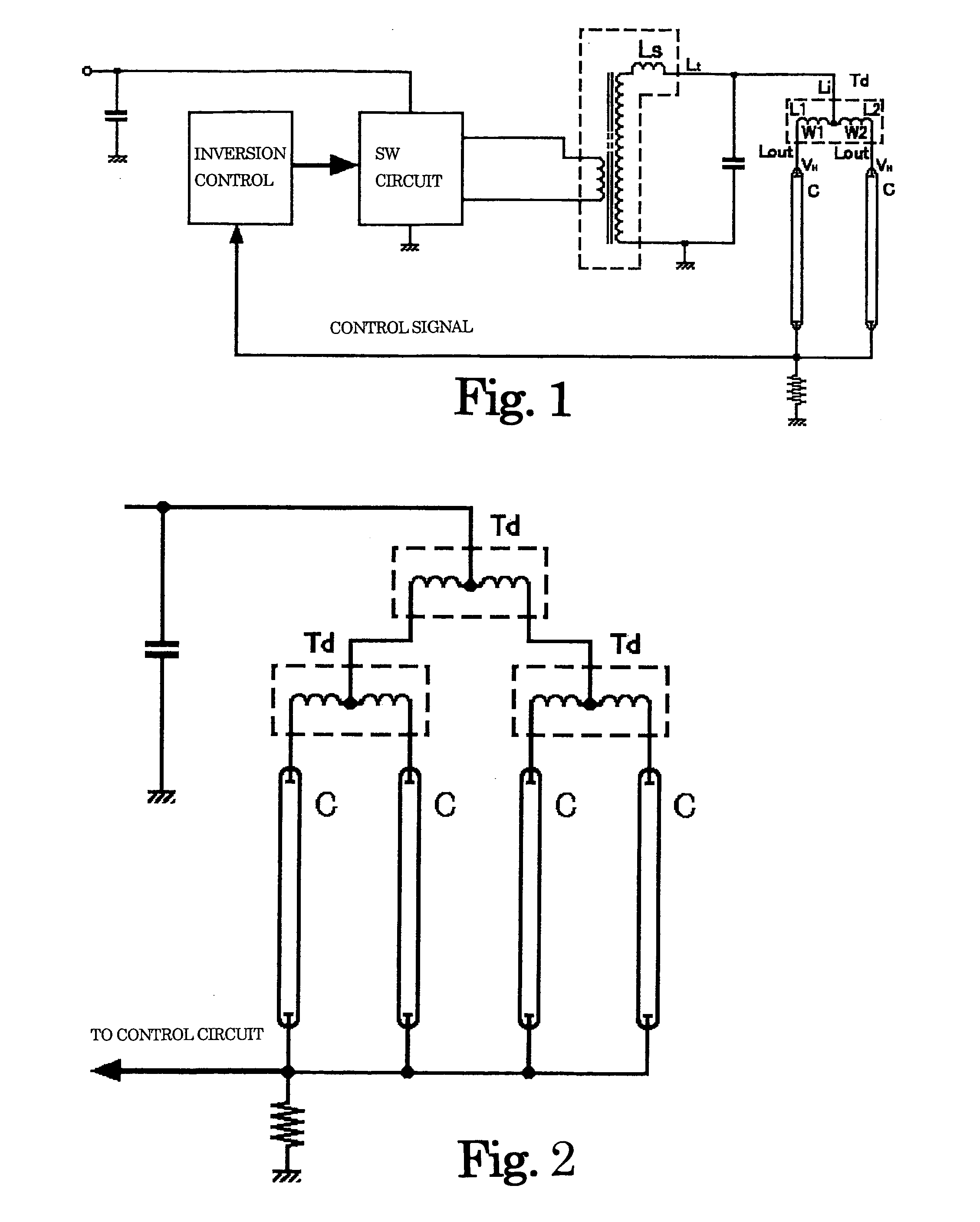 Inverter circuit for discharge lamps for multi-lamp lighting and surface light source system