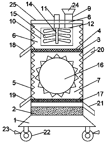 Raw material pulverizing device for preparation of traditional Chinese medicine decoction pieces