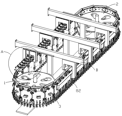 Chain plate conveying device