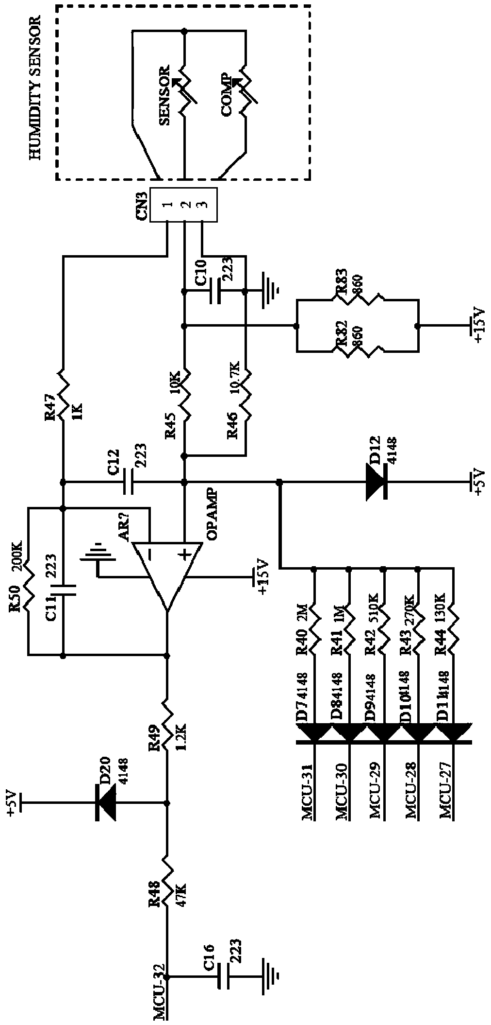 Initial control method for microwave oven absolute humidity sensor