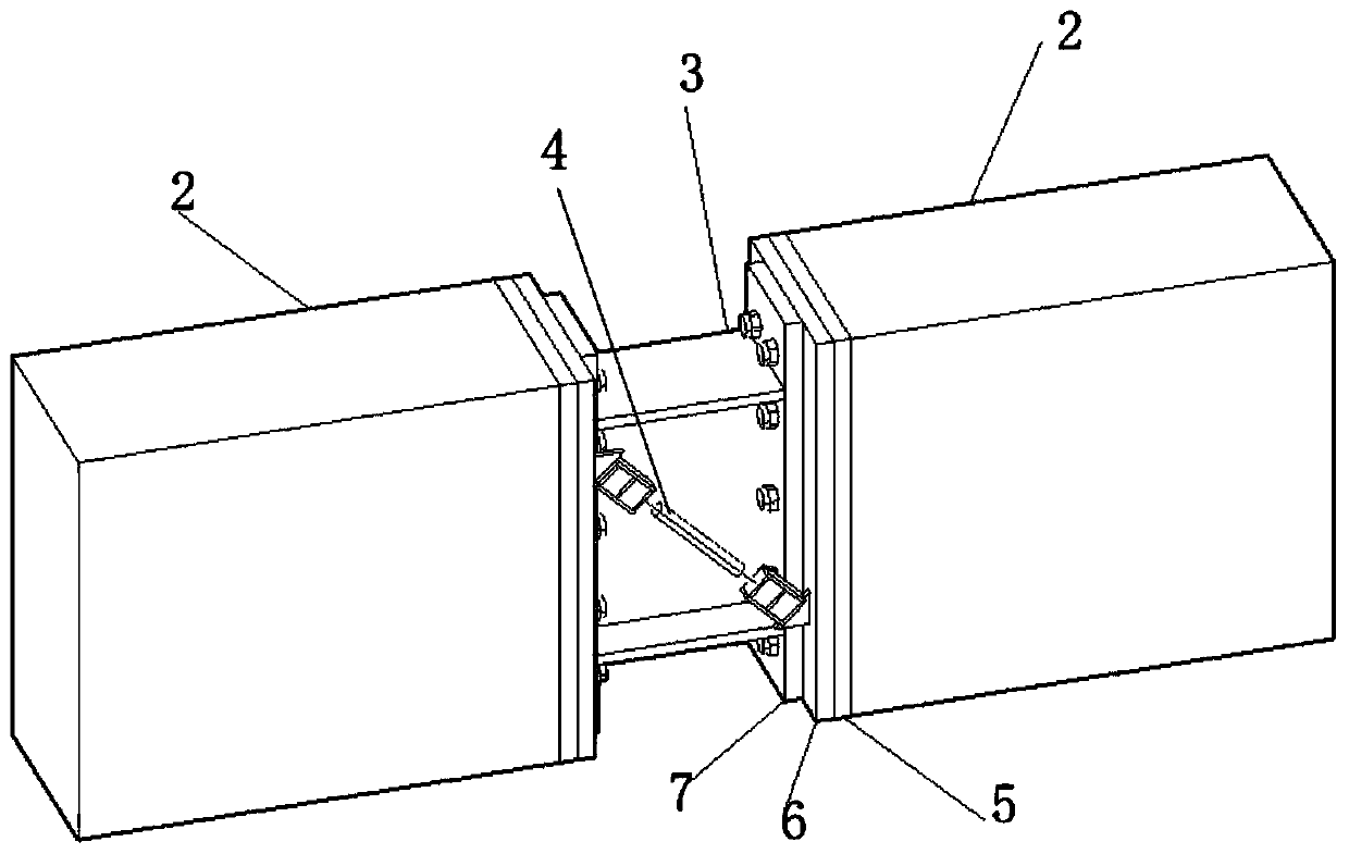 Replaceable connecting beam with double-security mechanism