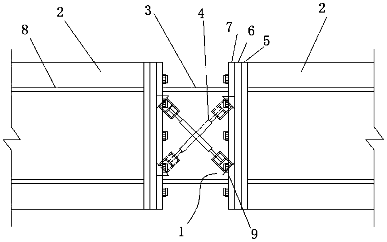 Replaceable connecting beam with double-security mechanism