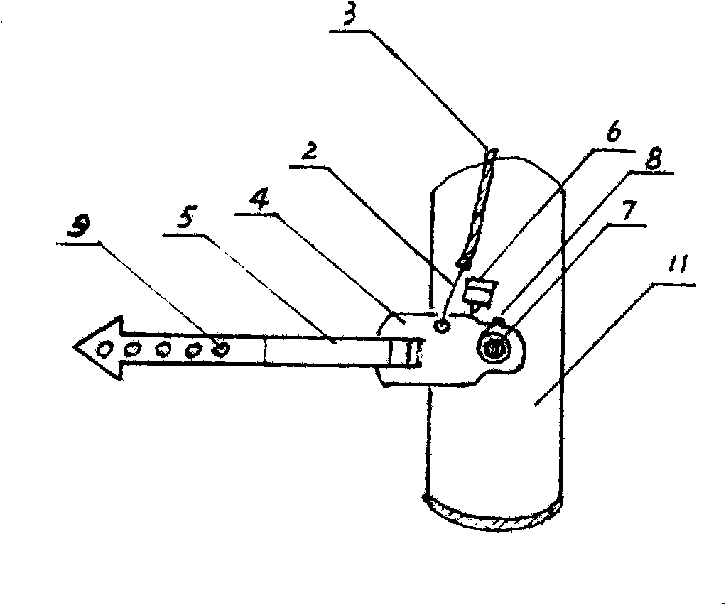 Direction indicating equipment for turning of bicycle