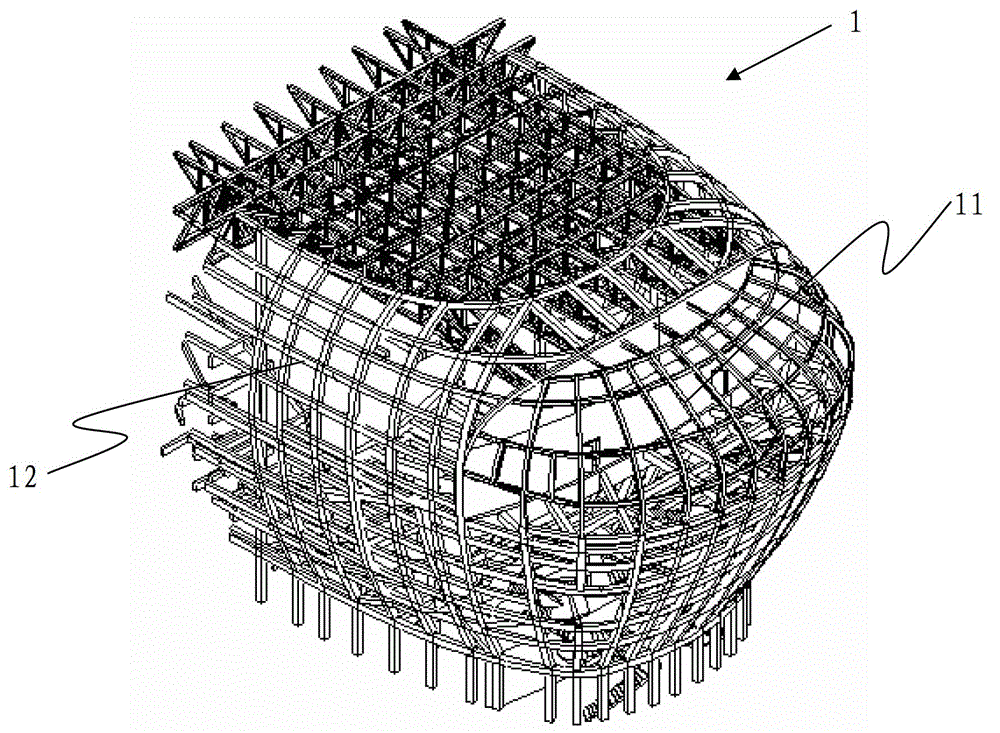 Construction method of large-sized arc-shaped wall
