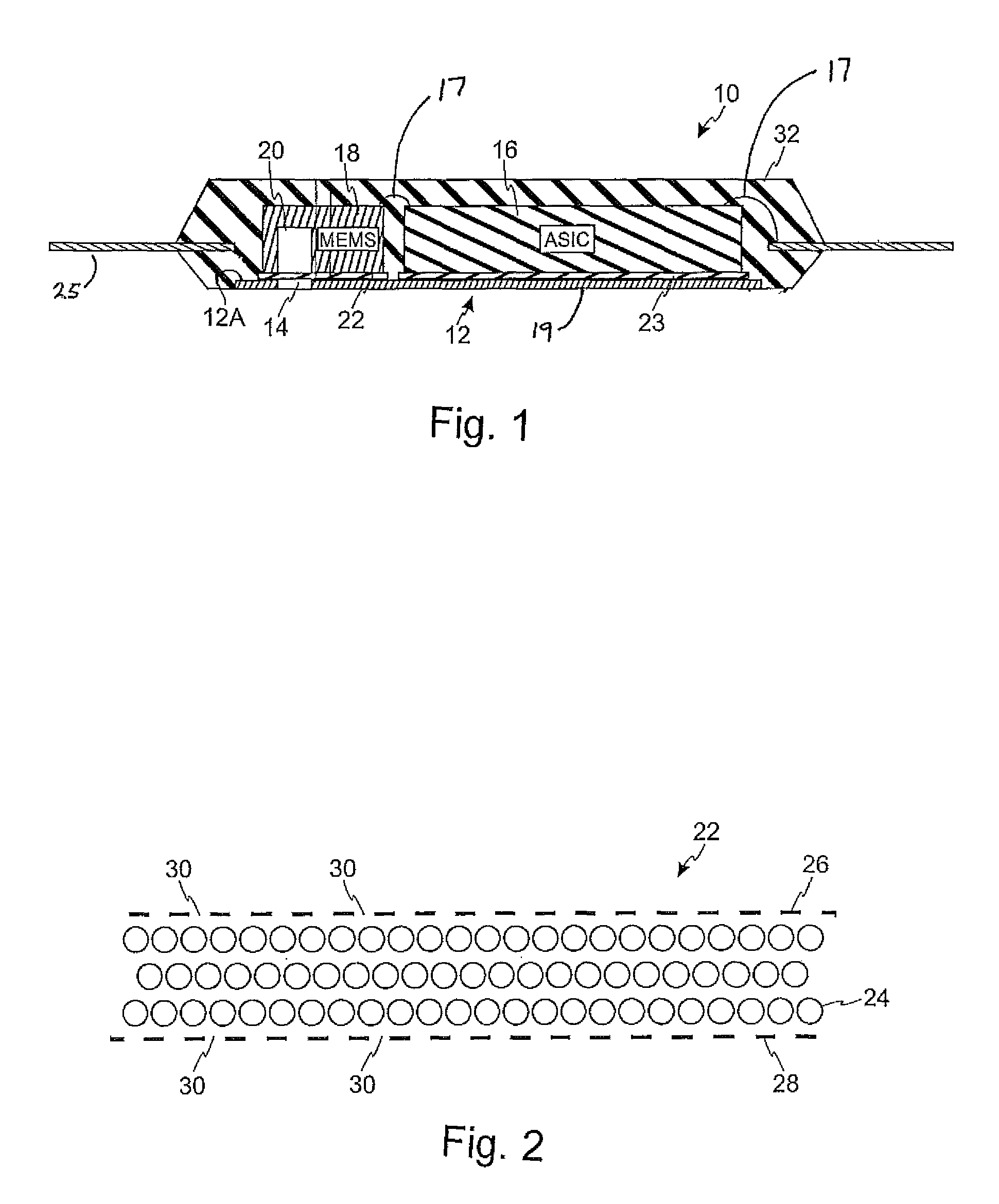 Membrane die attach circuit element package and method therefor