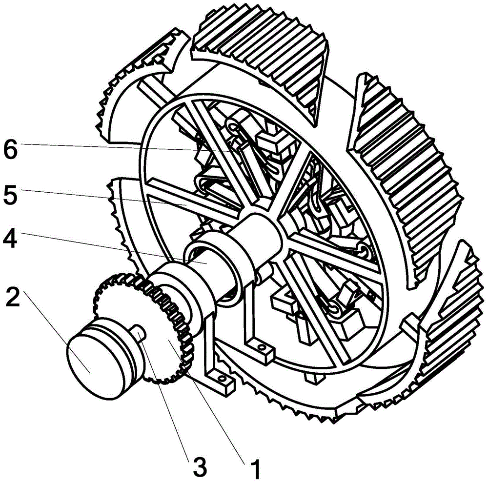 Radial repeatedly-folding/unfolding wheel mechanism