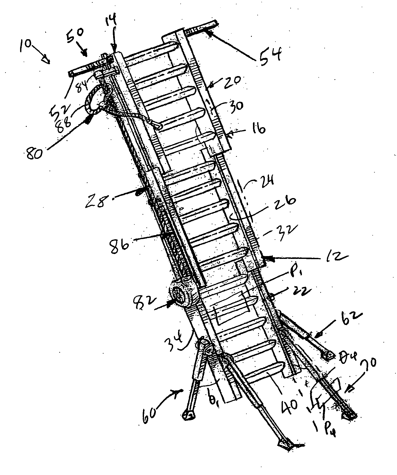 Stabilized ladder