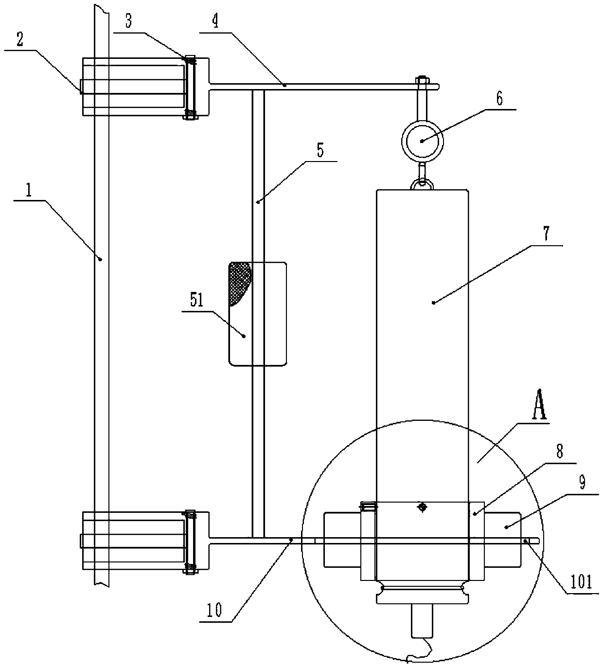 Fast-connection and anti-collision device of hydrophone on kevlar rope