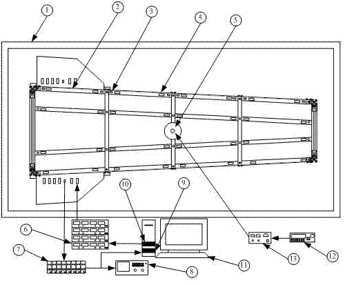 Active control test platform and method for vibration of near space aircraft model