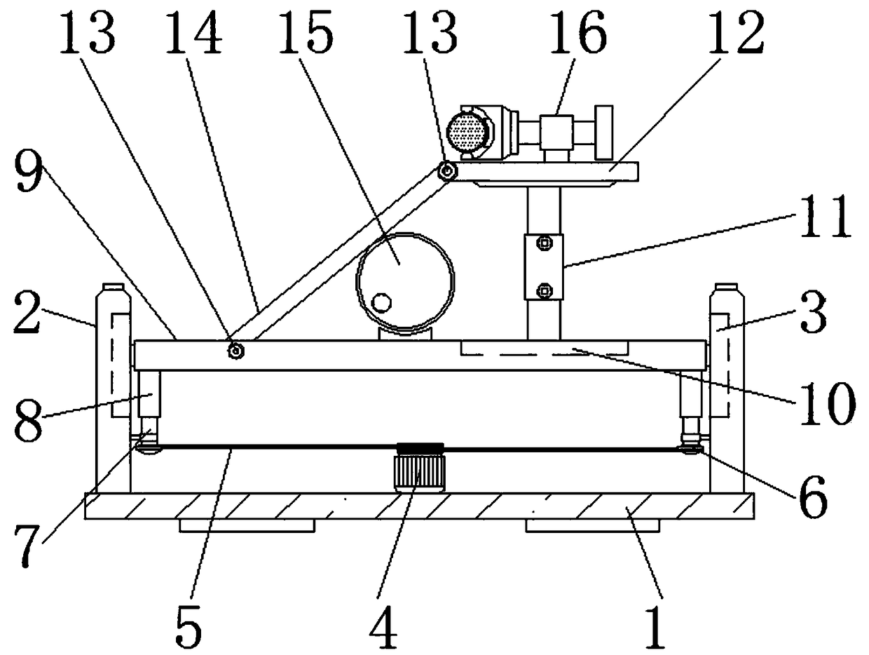 Experimental device for conveniently adjusting inclination angle for university physical potential energy experiment