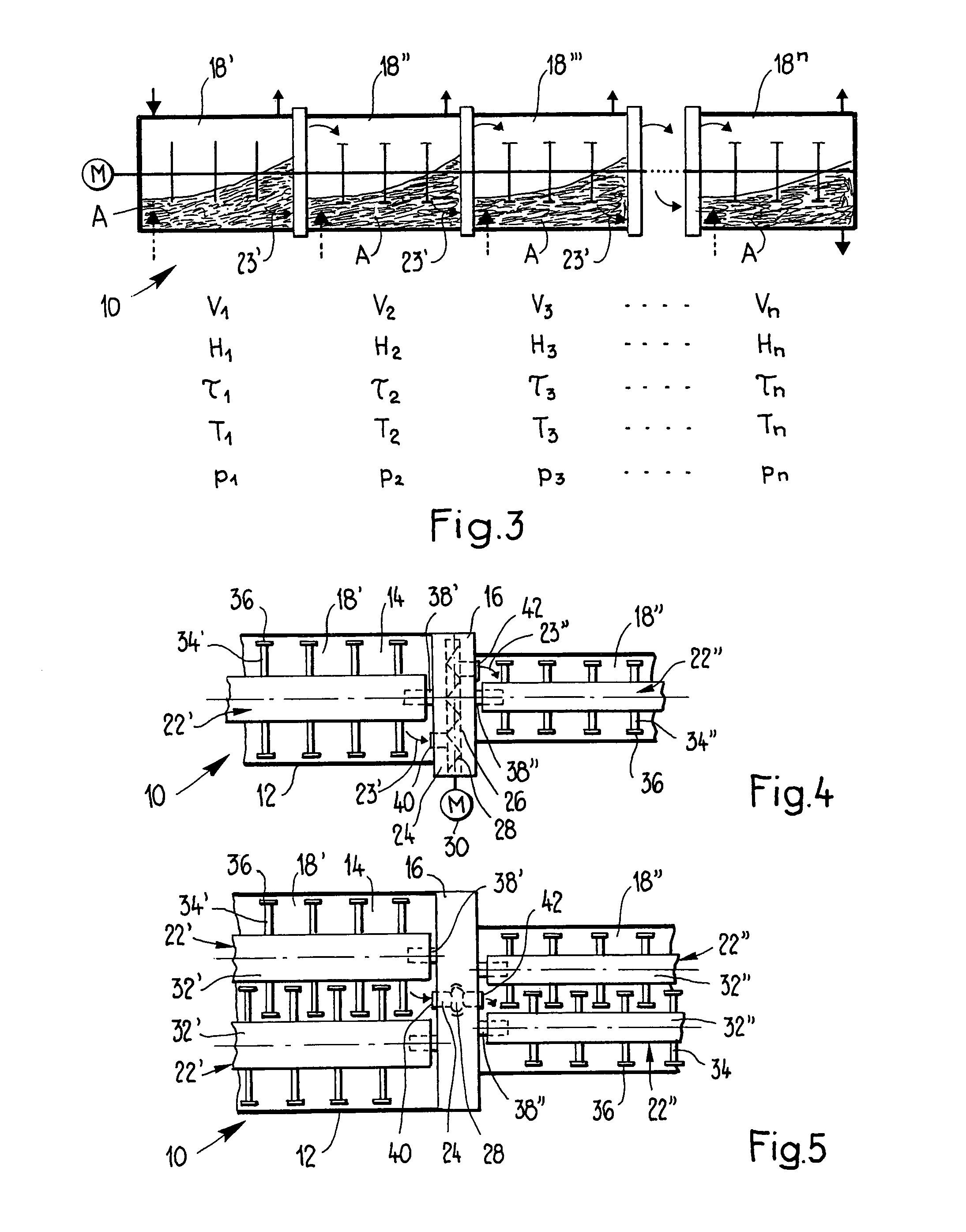 Large-volume reactor having a plurality of process spaces