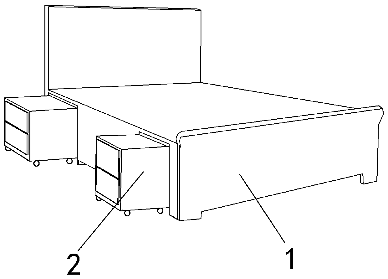 Bed with commodity shelf