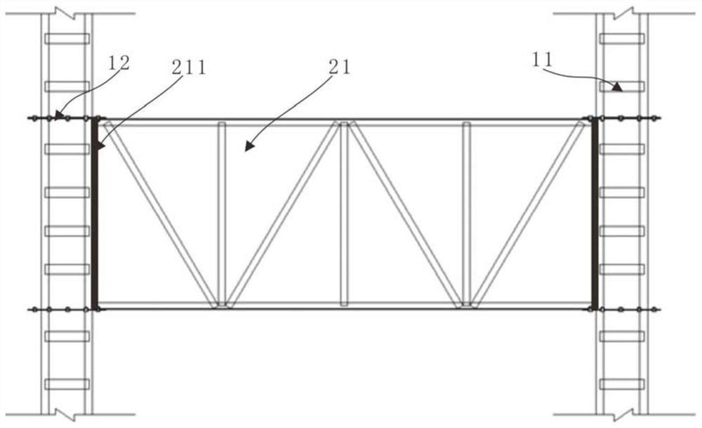 Assembled formwork support device for special-shaped concrete cavity