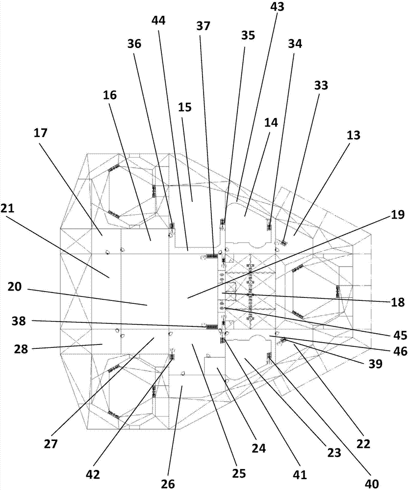 Subdivision of main hull machinery space and arrangement of access paths on jack-up drilling platform