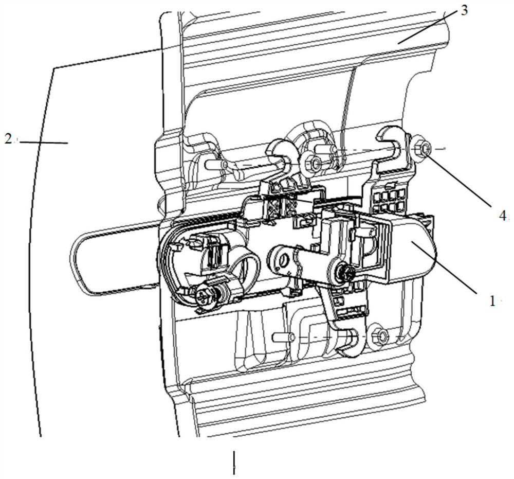 Mounting structure and mounting method for hidden door handle of automobile