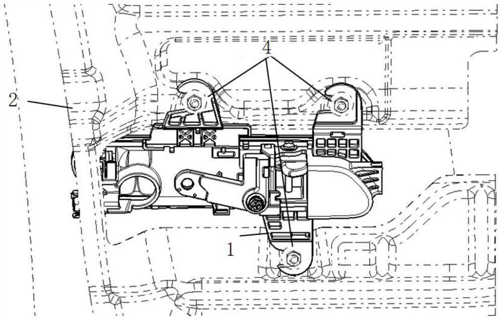 Mounting structure and mounting method for hidden door handle of automobile