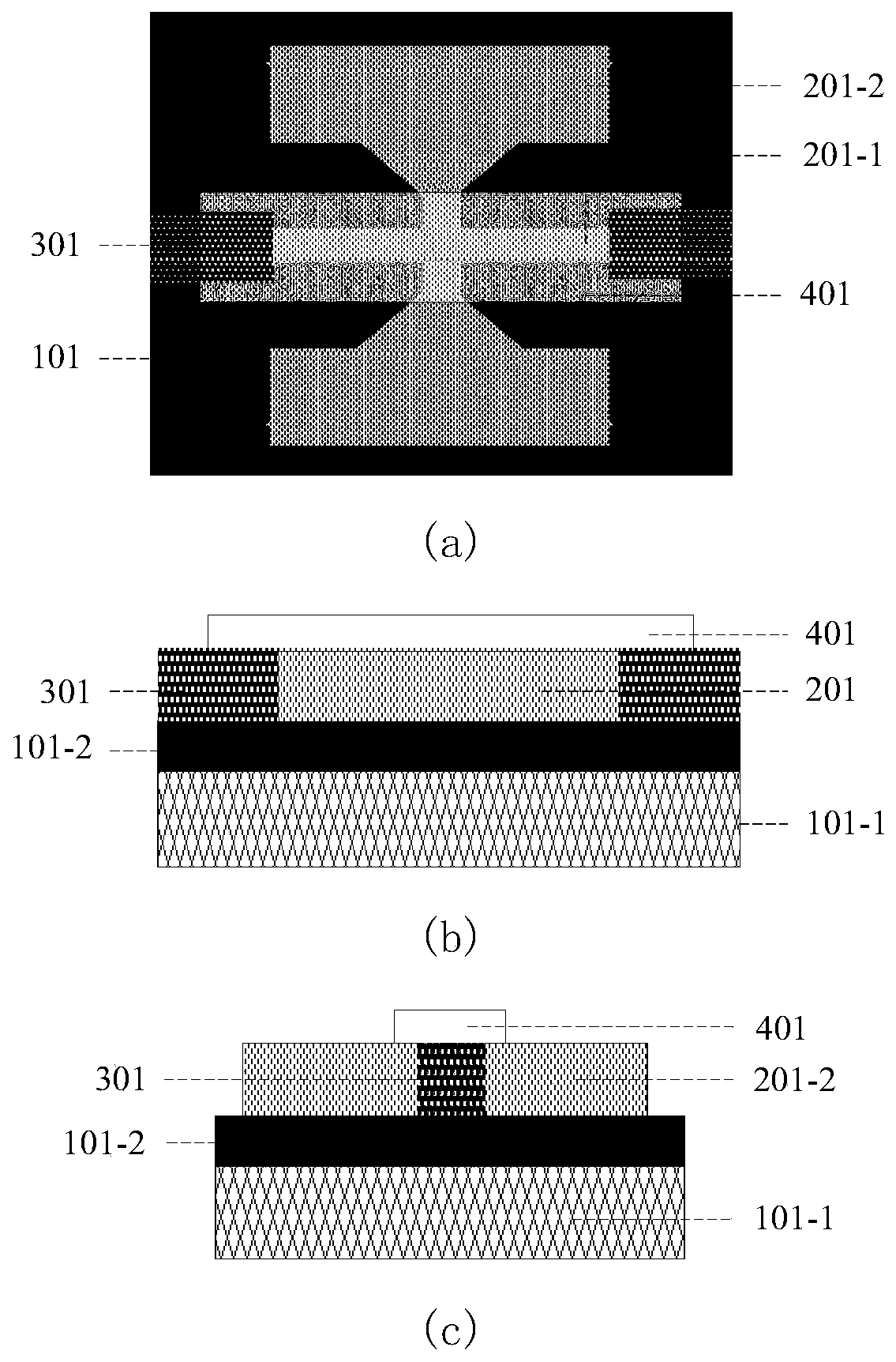 Two-dimensional transition metal sulfide gas sensor based on antenna structure and its preparation