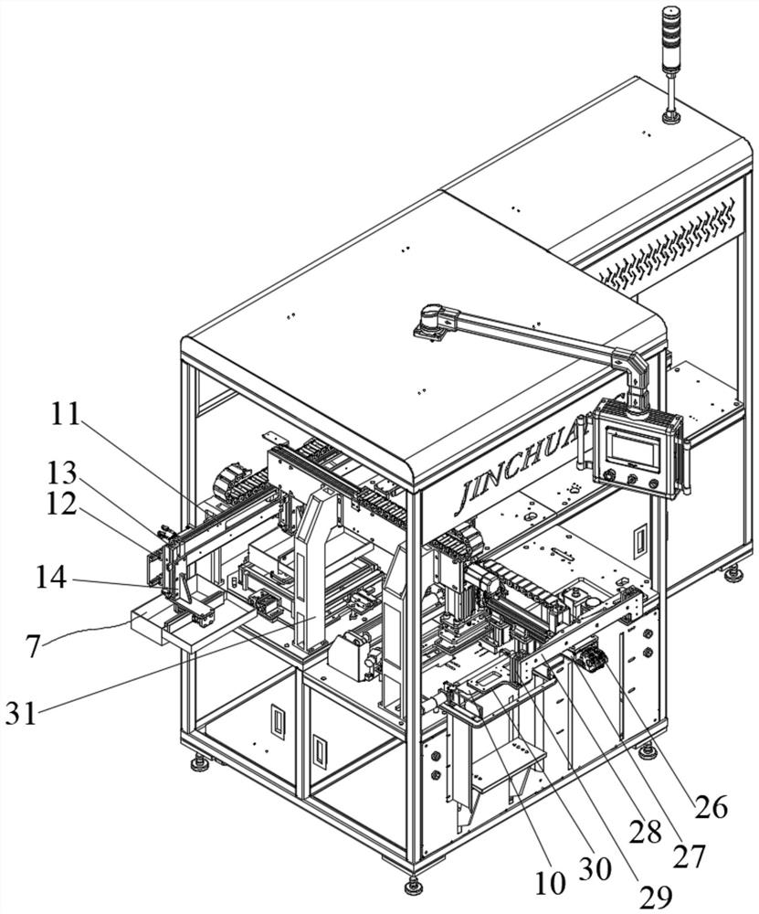 Internal connection lining paper pasting device for wine box packaging