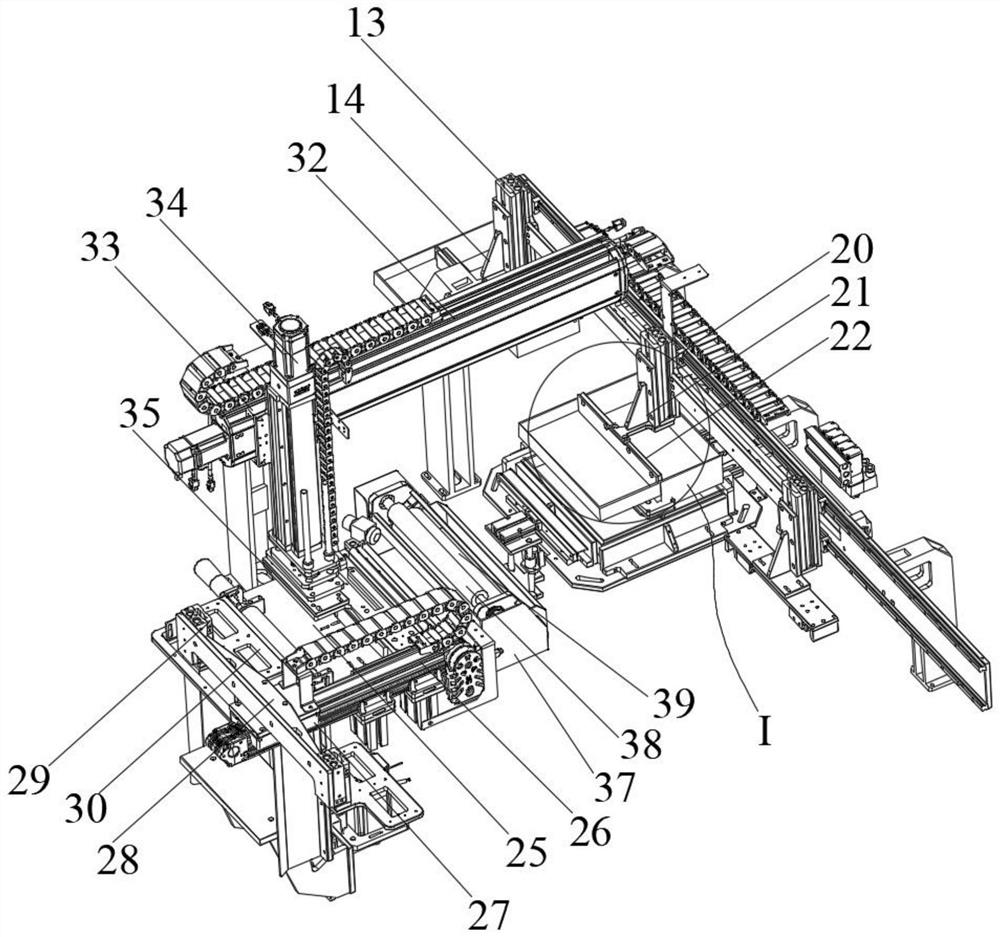 Internal connection lining paper pasting device for wine box packaging