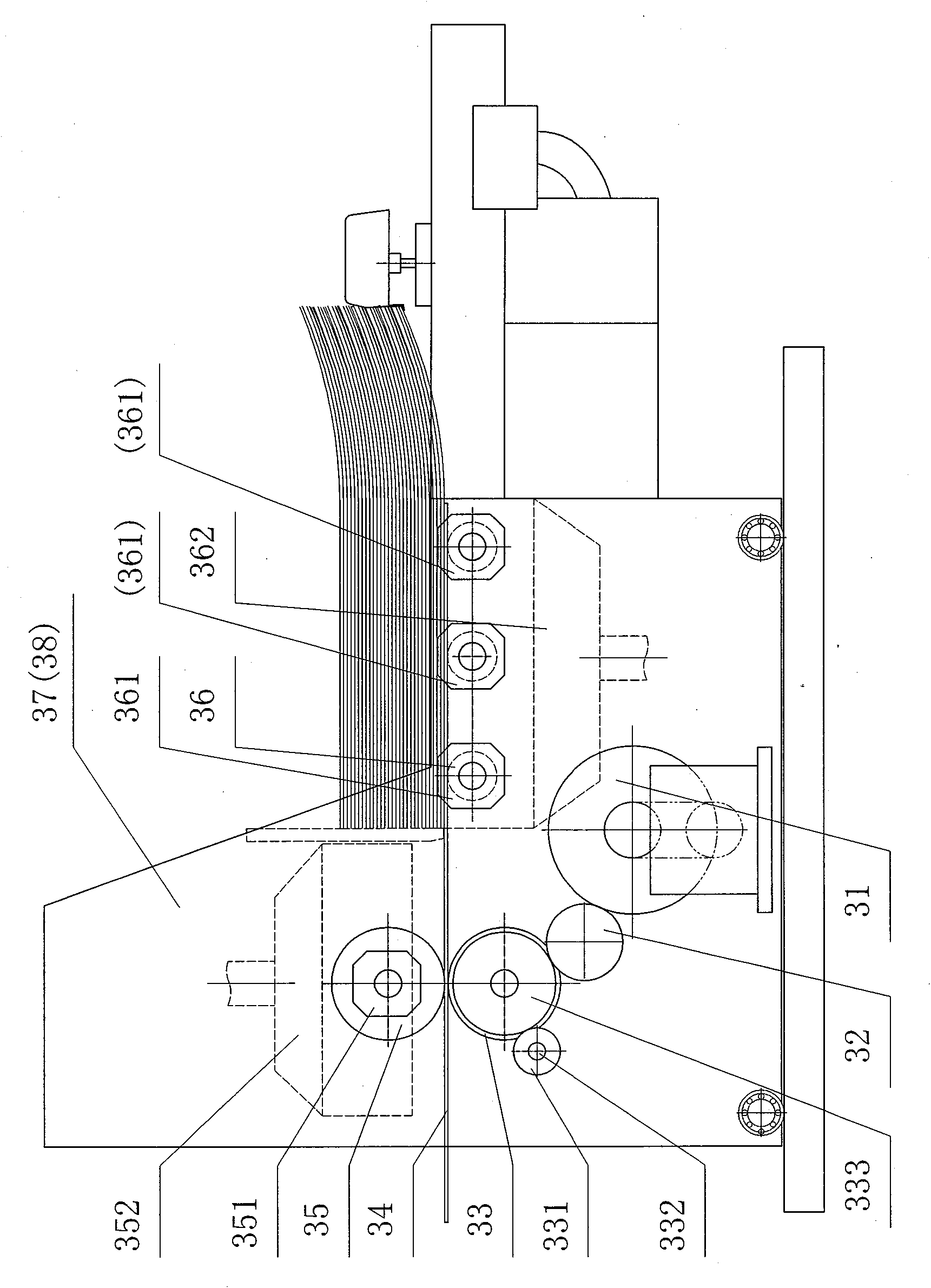 Printing and slotting machine with all-servo paper feed system in paper feed part