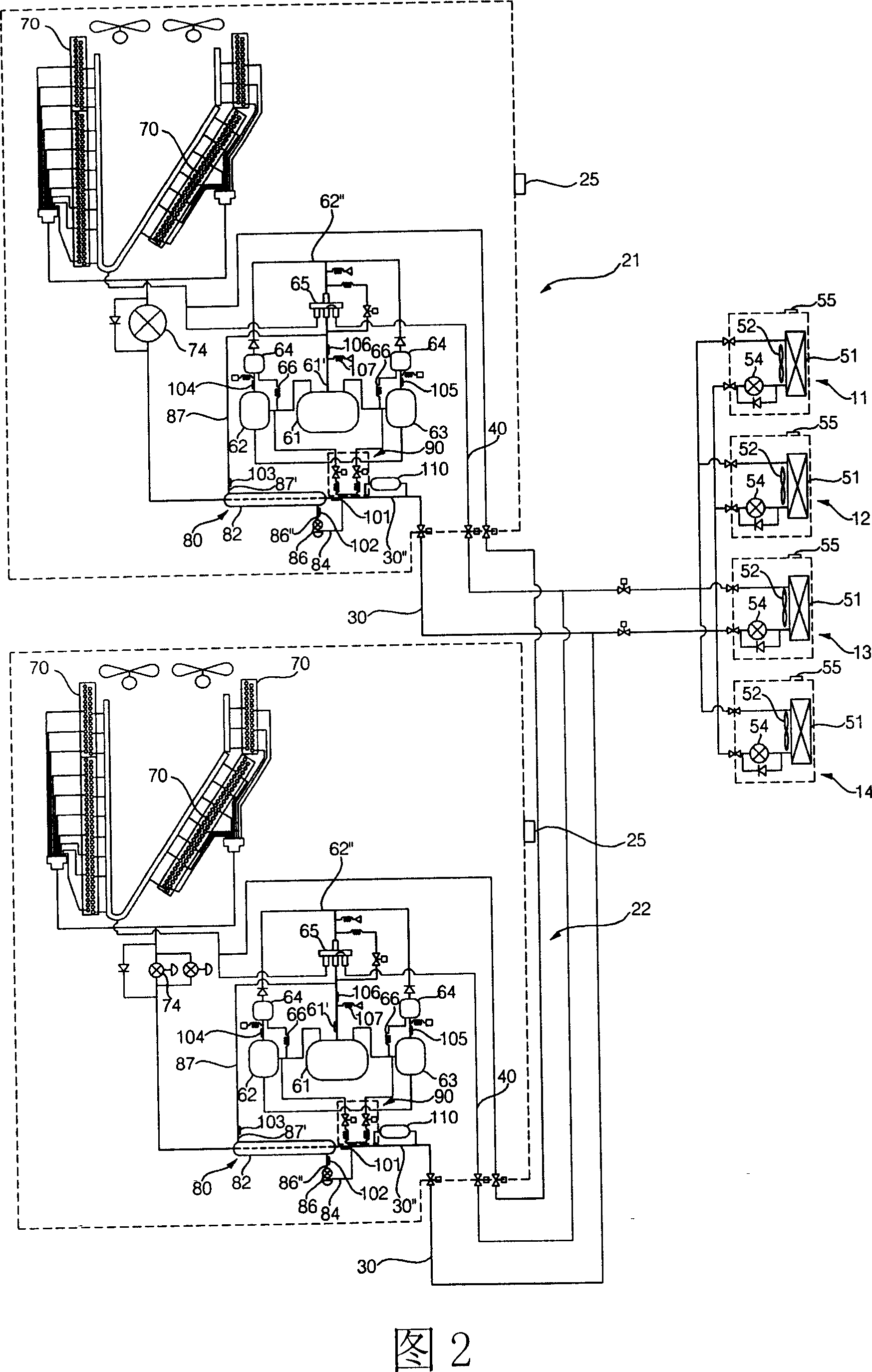 Indoor heat exchanger pressure control of air conditioner and its target pressure calculating method