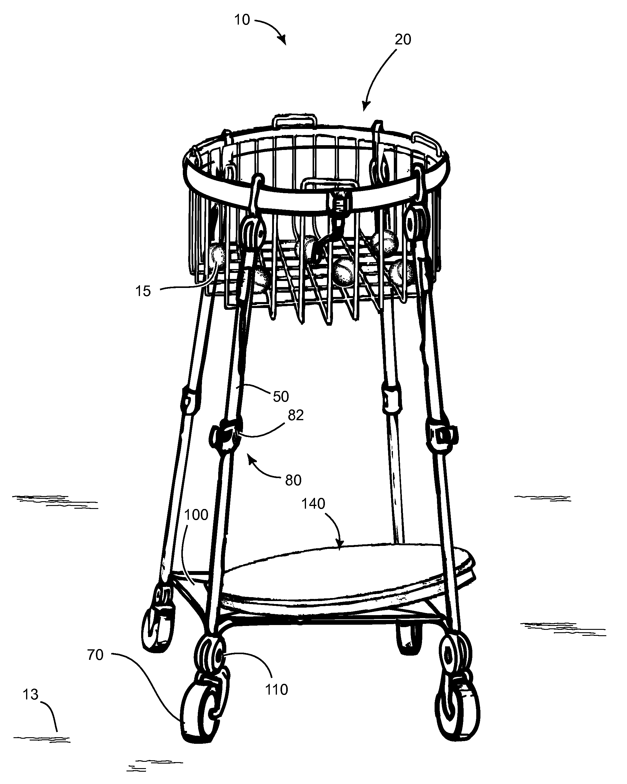 Mobile Ball Hopper and Sport Bag Carrier