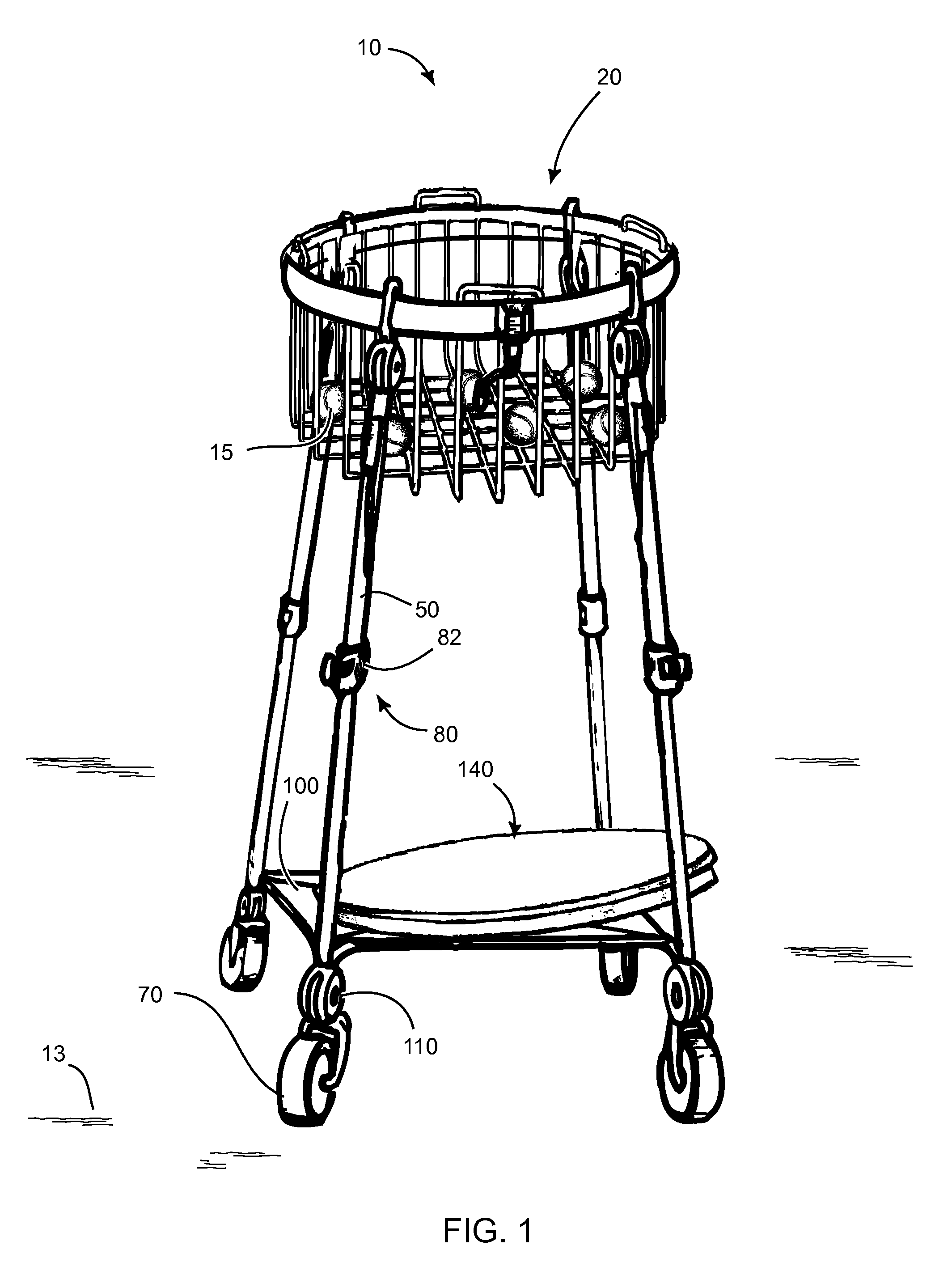 Mobile Ball Hopper and Sport Bag Carrier