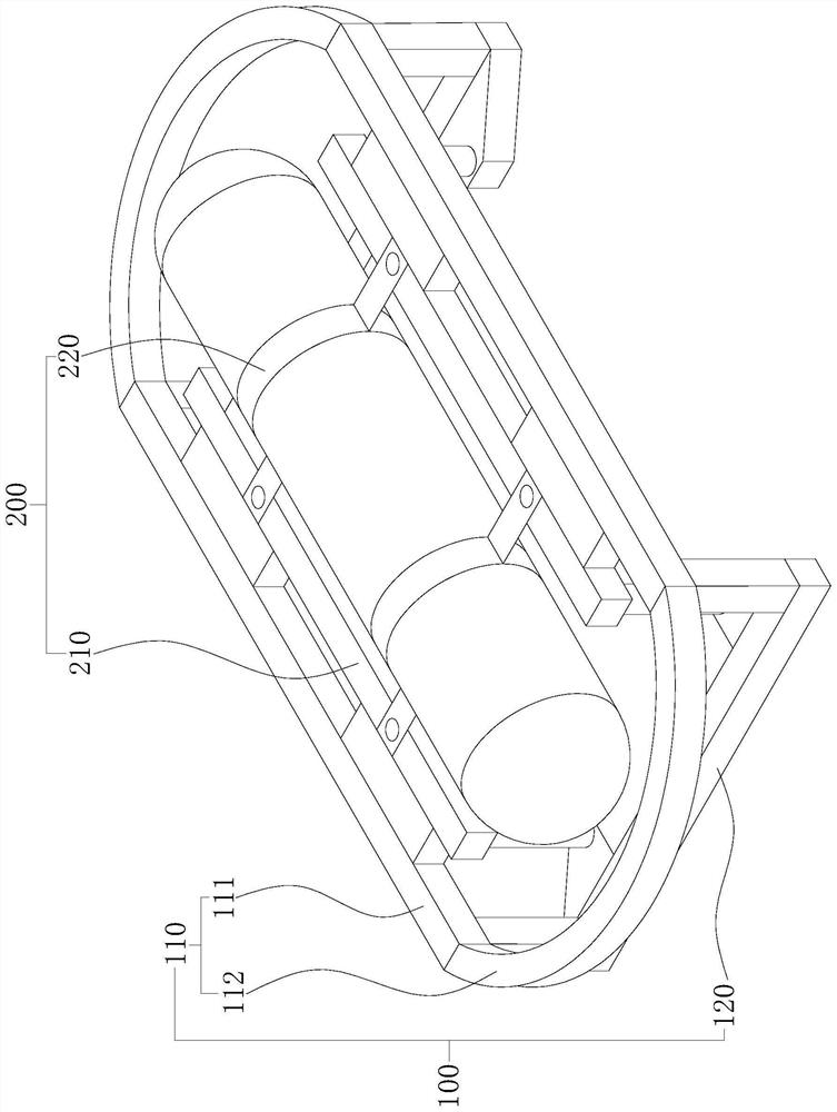 Magnetorheological fluid shock absorber and hydrogen cylinder protection support