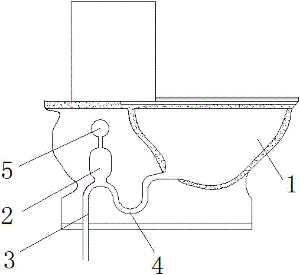 Negative pressure type inhaling water-saving pedestal pan