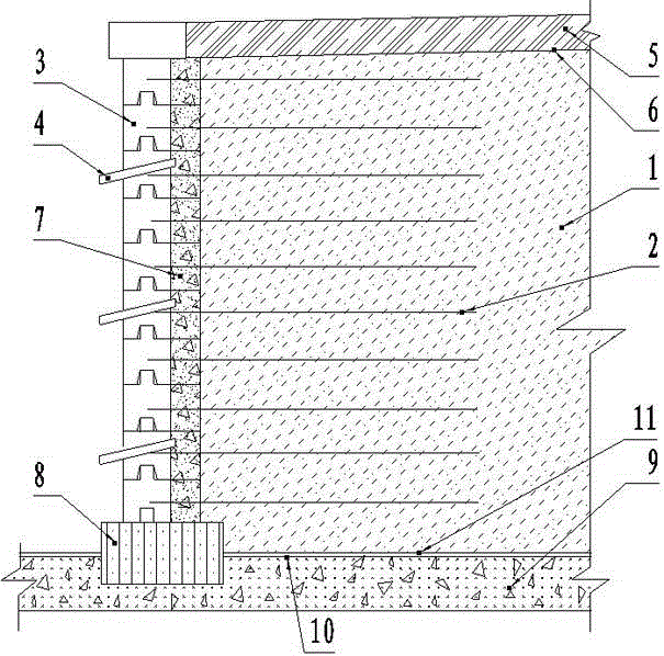 Construction method of retaining wall by a prefabricated module panel geogrid reinforcement tailing sand