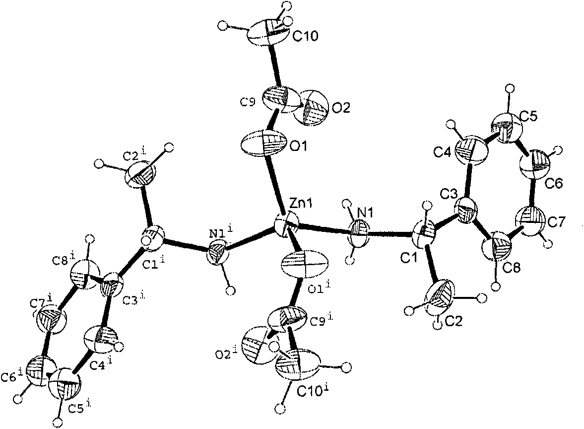 Zinc nitride and copper nitride compound of chiral alpha-phenylethylamine and use thereof
