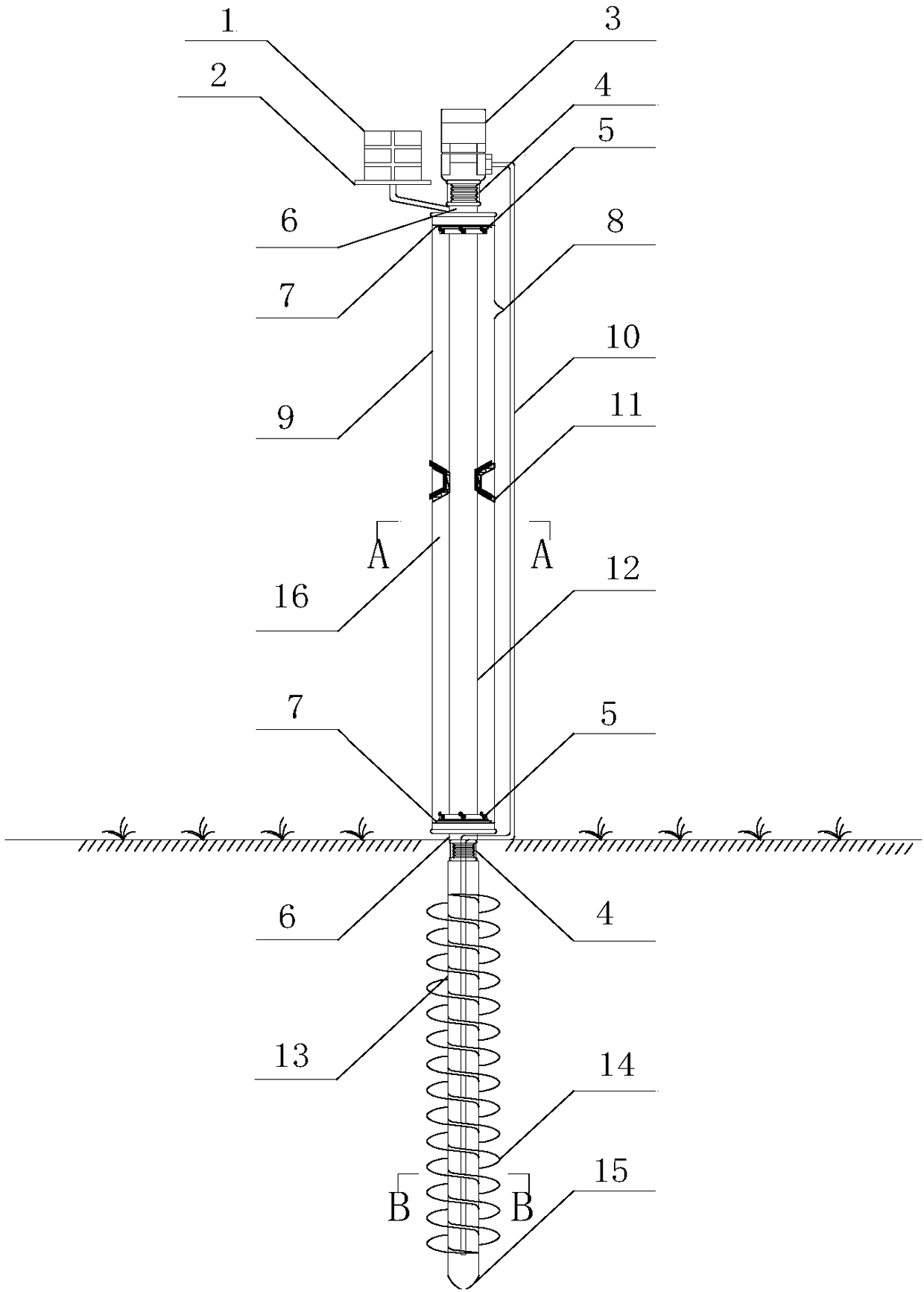 Internal circulation type solar heating device and anti-frost heaving method for subgrade