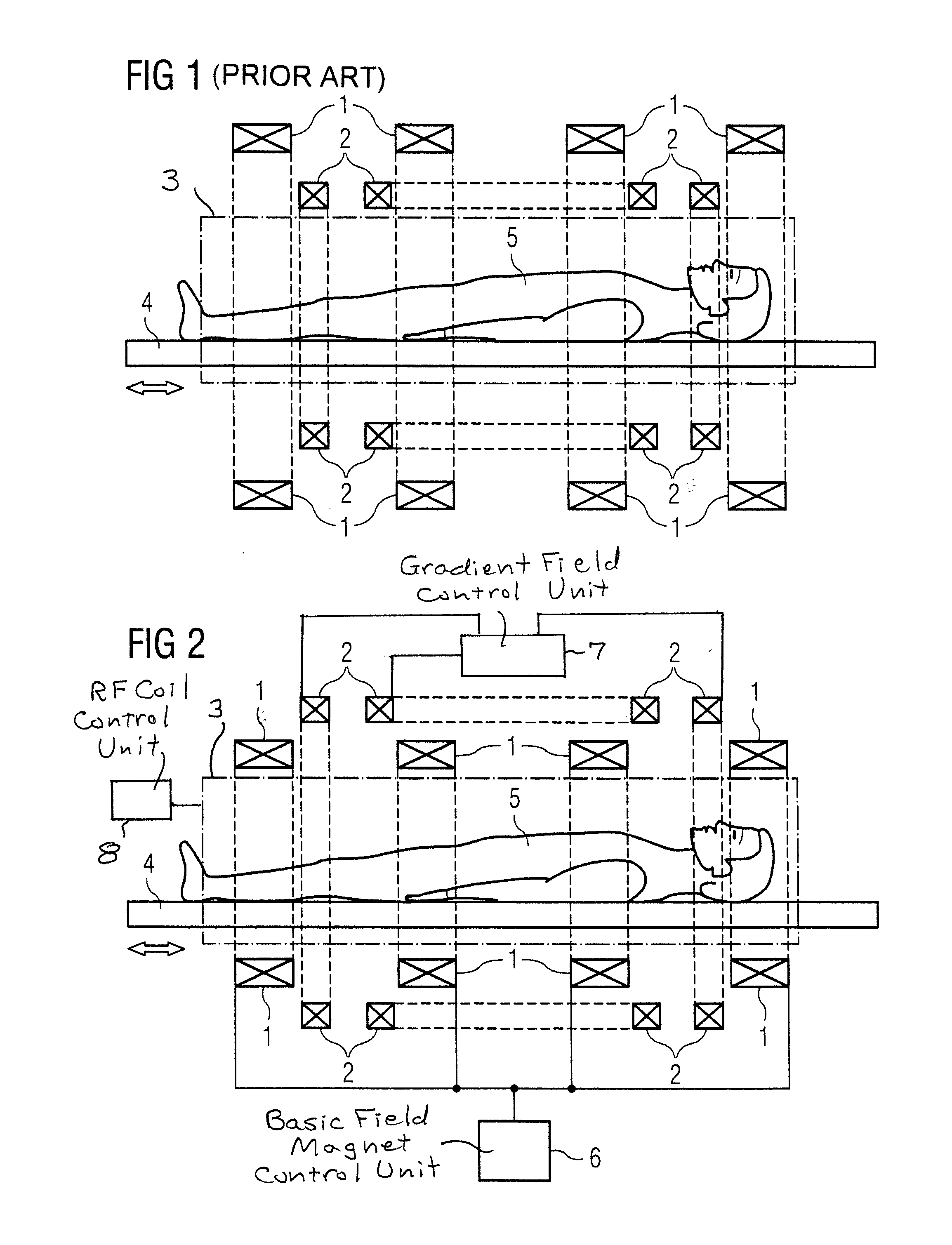 Arrangement to generate the basic magnetic field and a gradient magnetic field of a magnetic resonance tomography system, and method to operate a magnetic resonance tomography system