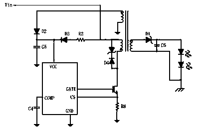 Flyback converter controlled constant-current output circuit