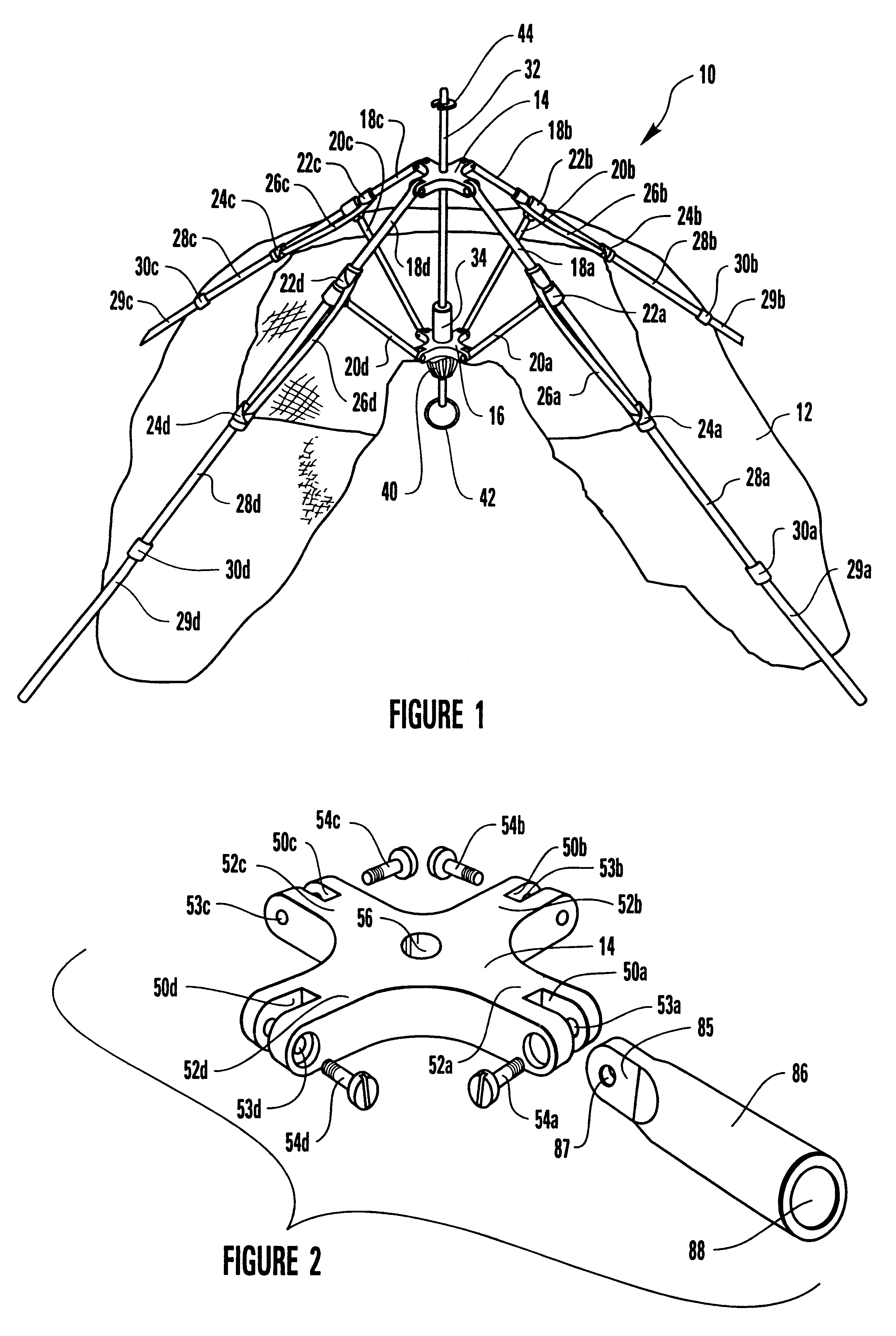 Umbrella-type tent apparatus and method