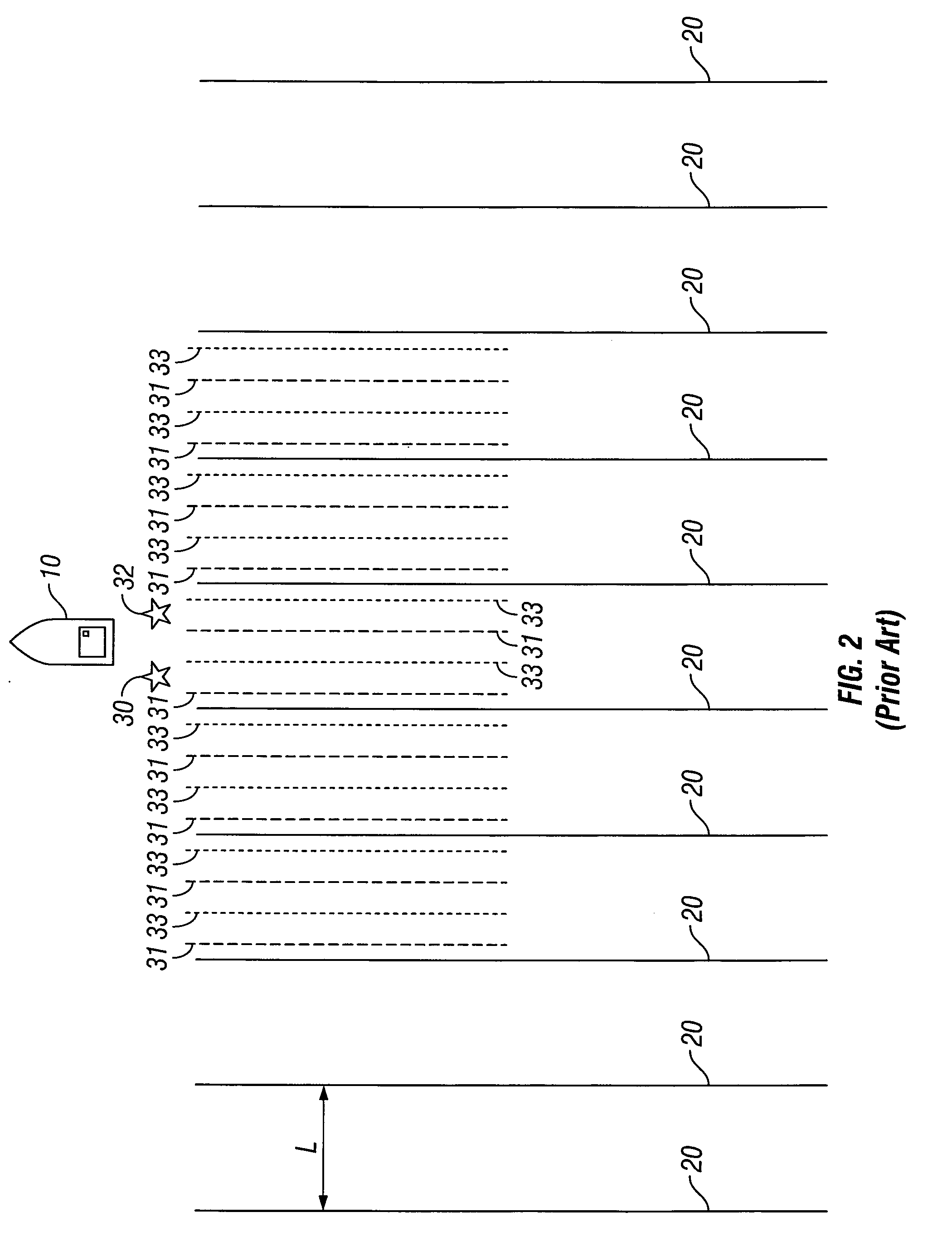Method for seismic surveying using wider lateral spacing between sources to improve efficiency