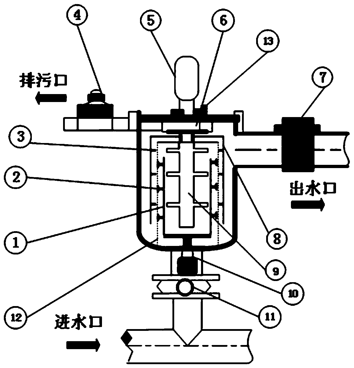 Ballast water filtering device with backwashing and electric brush cooperative self-cleaning function