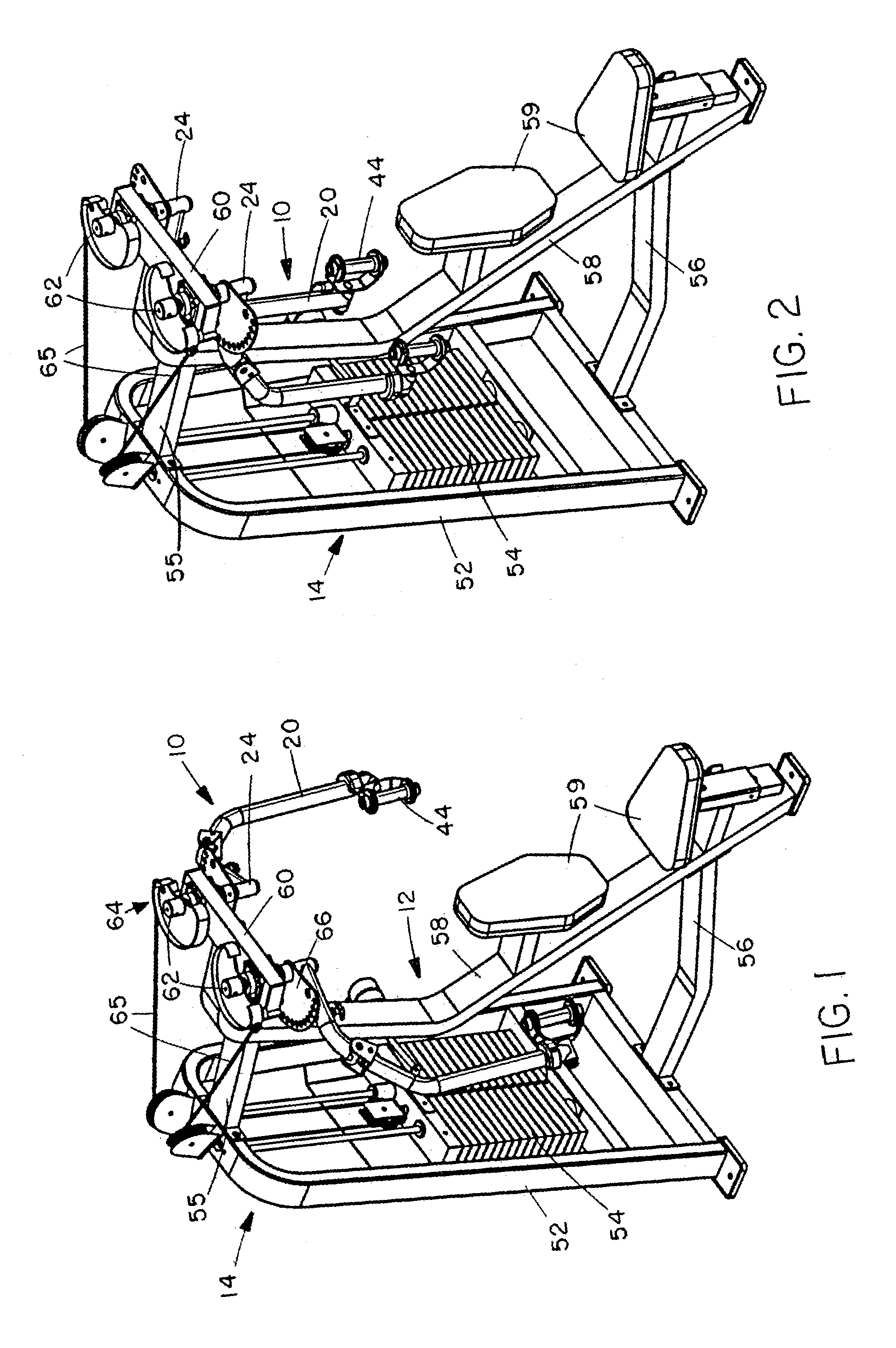 Exercise arm assembly for exercise machine
