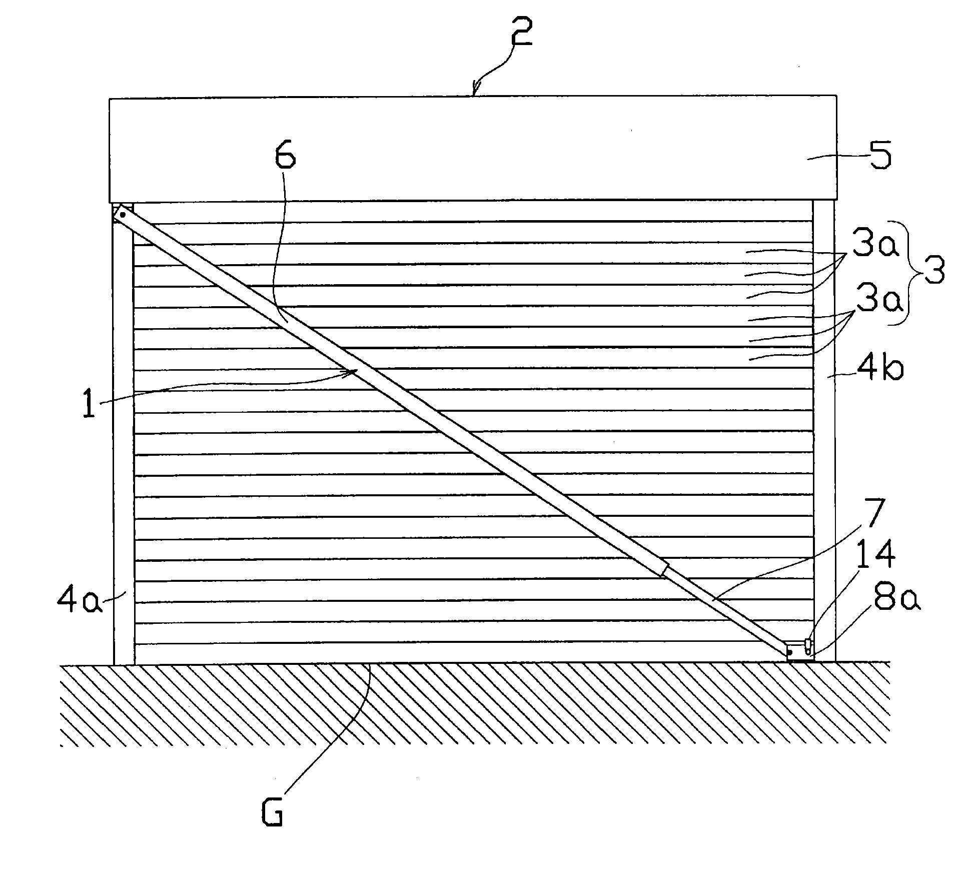 Reinforcing structure for slide shutter