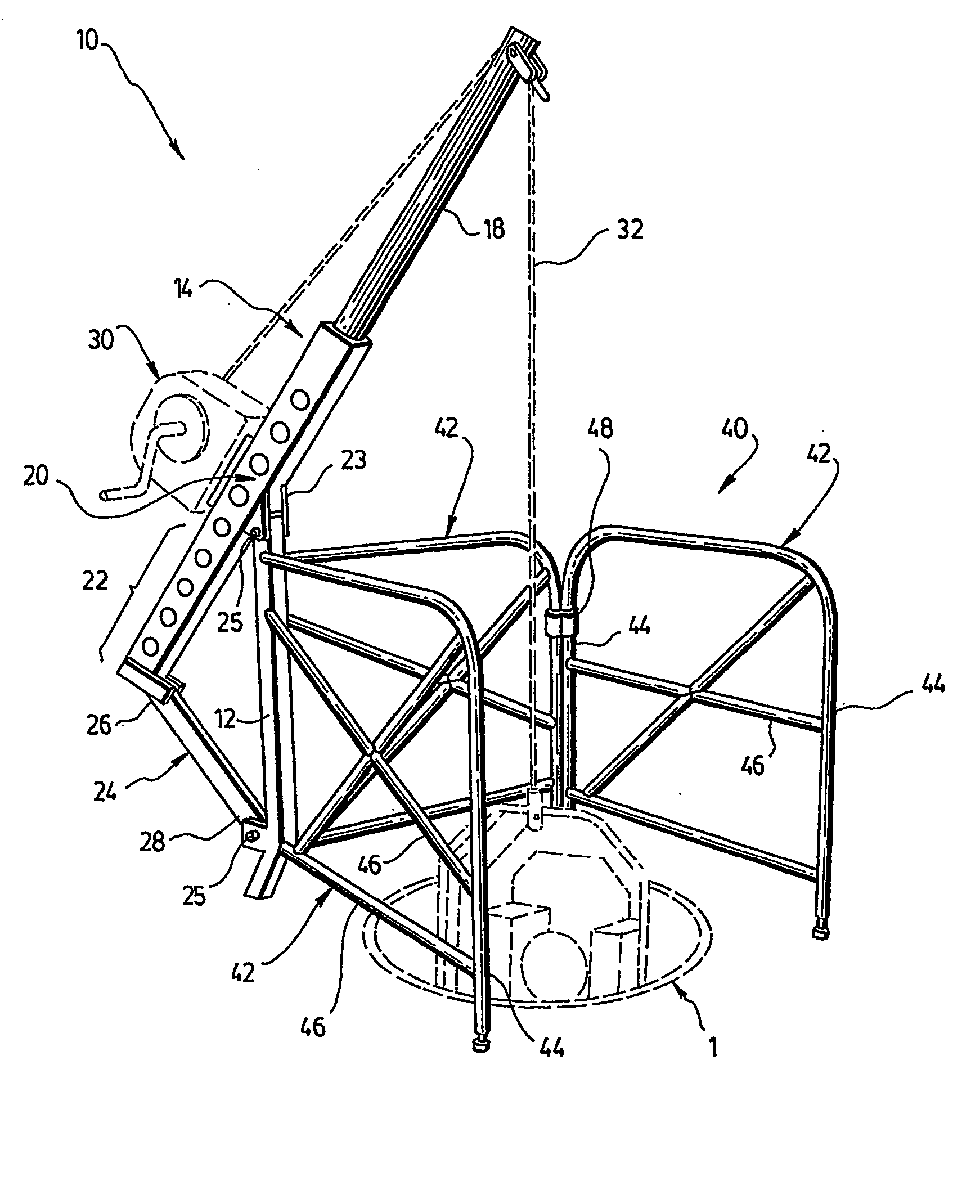 Hoisting apparatus for use at a manhole