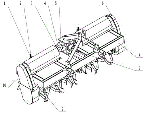 A double-sided transmission rotary tiller