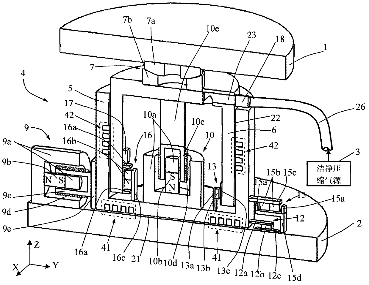 Eddy-current damping zero-stiffness vibration isolator with angular decoupling function by aid of sliding joint bearing