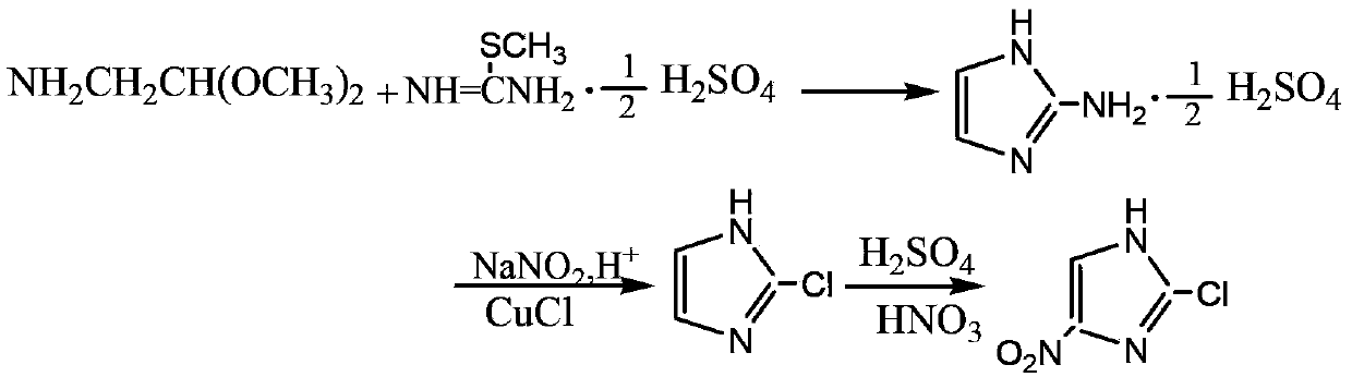 A kind of method for preparing 2-chloro-4-nitroimidazole