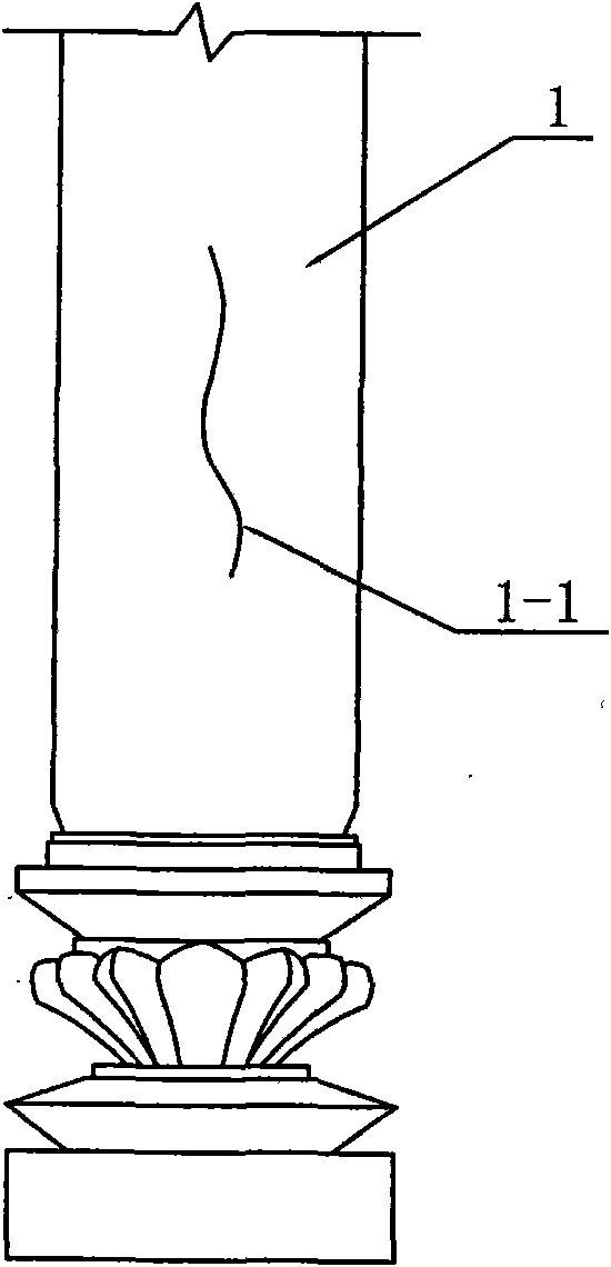 Method for repairing crack of large historic building wood member