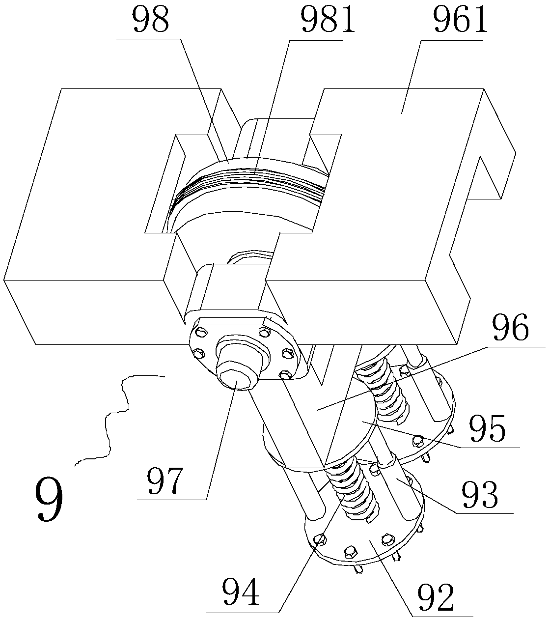 Multi-stage conveying and bionic shell opening device for scallops